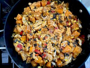CRAVEABLE QUESO, CHICKEN, AND BUTTERNUT SQUASH CASSEROLE WITH A KICK