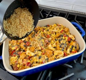 CRAVEABLE QUESO, CHICKEN, AND BUTTERNUT SQUASH CASSEROLE WITH A KICK