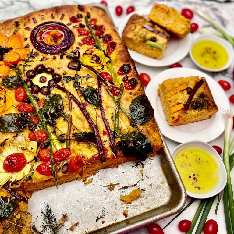 Red Pepper and Artichoke Garden Focaccia