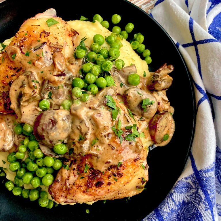 Rosemary Chicken Thighs with Superbly Herby Ginger Mushroom Sauce